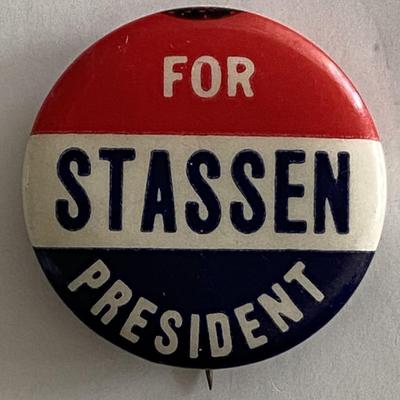 Harold Stassen for President pin 