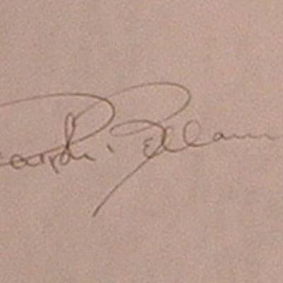 Ralph Bellamy signature slip