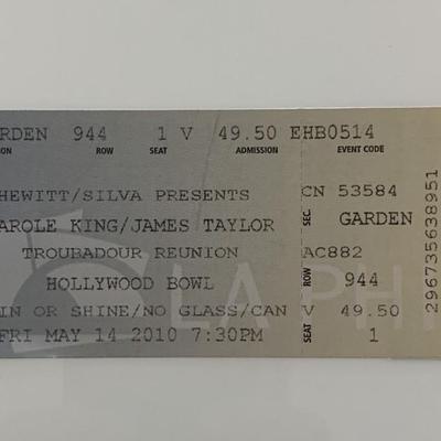 Carole King/ James Taylor ticket Hollywood Bowl 05/14/10