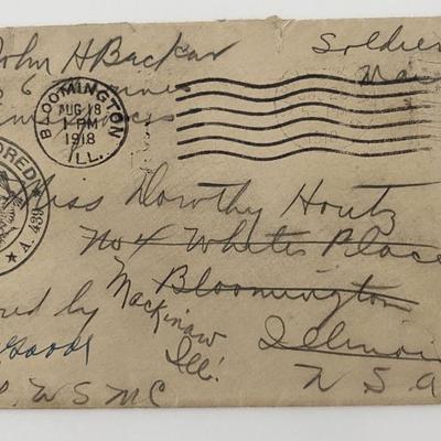 1918 - Bloomington, ILL. - Censored Cover 
