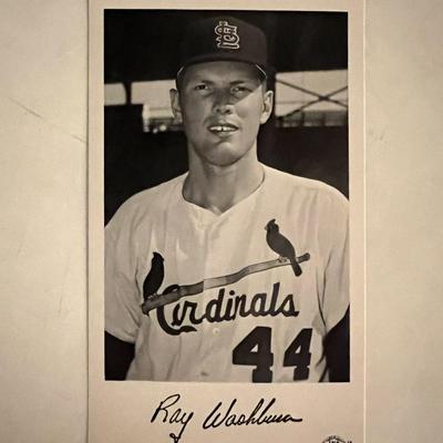 Ray Washburn facsimile signed photo. 3x5 inches