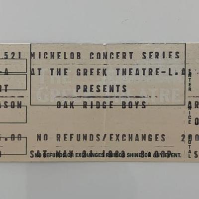 Oak Ridge Boys ticket Greek Theatre 05/21/83