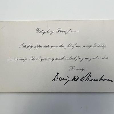 39th US President Dwight D. Eisenhower facsimile printed card 