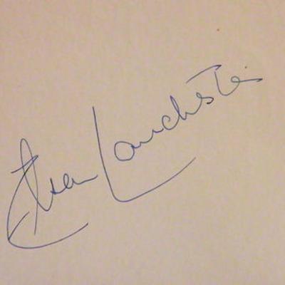 Elsa Lanchester signature slip 