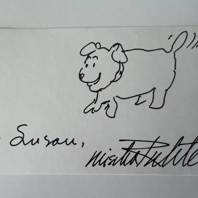 Cartoonist Mischa Richter signed hand drawn sketch 