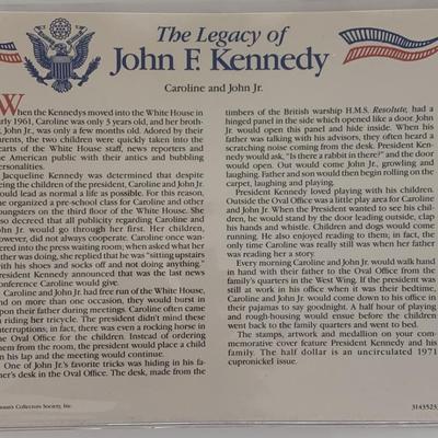 John F. Kennedy commemorative cover with coin