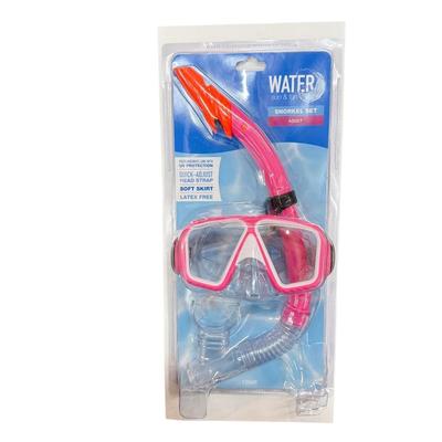 Adult Pink Water Fun & Sun Watersport Snorkel Set UV Protection Latex Free Soft Skirt