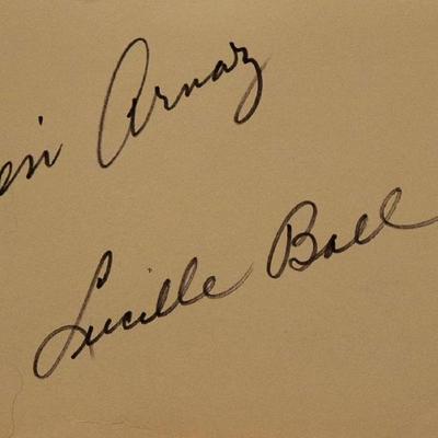 Desi Arnaz and Lucille Ball signature slip