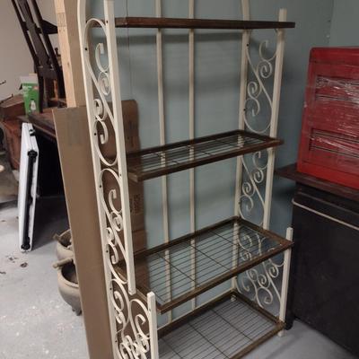 Metal Scroll Design Baker's Rack- Approx 30" Wide, 71" Tall