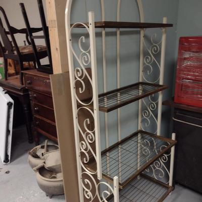 Metal Scroll Design Baker's Rack- Approx 30" Wide, 71" Tall