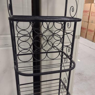 Metal Baker's/Wine Rack - Approx 17 3/4" x 12 1/4" x 72 1/2" Tall