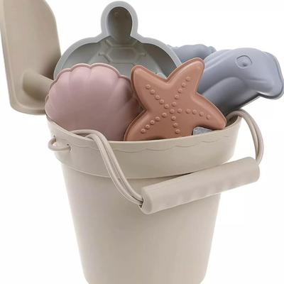 Willow + Sim Parchment Beige Silicone Kids Beach or Garden Bath Toy Set