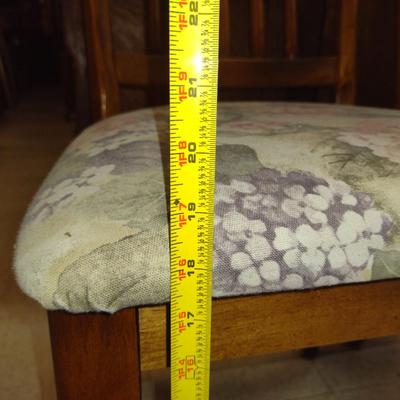 Pair or Wood Framed Chairs with Upholstered Seats