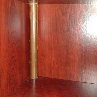 Wood Finish Bookcase with Enclosed Storage- Approx 30" x 12" x 71" Tall