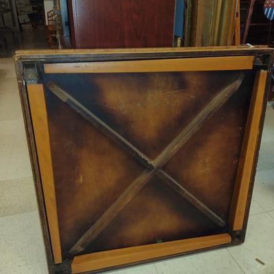Vintage Wooden Table with Folding Legs- Approx 30" Square