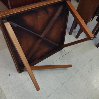 Vintage Wooden Table with Folding Legs- Approx 30" Square