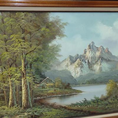 Framed Landscape Painting on Canvas- Signed by Artist- Approx 44" x 32 1/2"