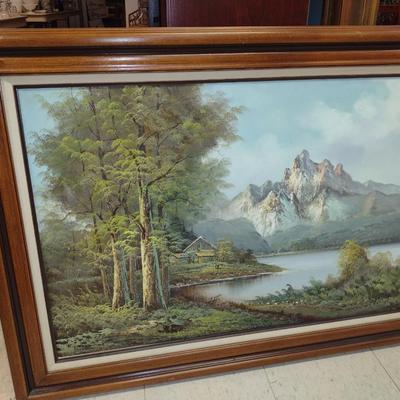 Framed Landscape Painting on Canvas- Signed by Artist- Approx 44" x 32 1/2"