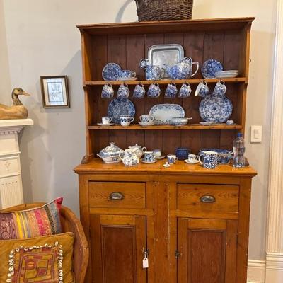 hutch is sold. blue pottery still available