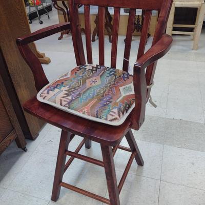 Rotating Wooden Bar Stool- Approx 23" Wide