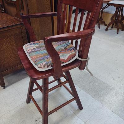 Rotating Wooden Bar Stool- Approx 23" Wide
