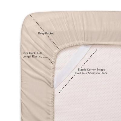 Size Twin Beige 3-Piece 1800 Thread Count Microfiber Sheet Set SH Collection