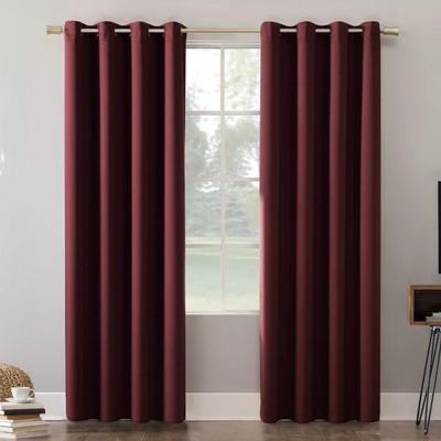 Single Panel Sun Zero 100% Blackout Oslo Theater Grade Grommet Curtain Panel in Red