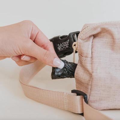 Sassy Woof - Woof Pack Fanny Pack Bag for Treats, Waste Bag Dispenser, Keys & Phone in Pinot Peach