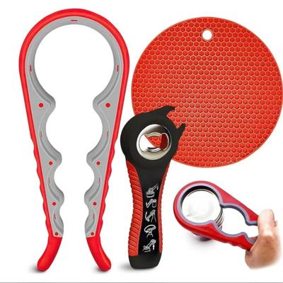 3Pcs Nonslip Bottle Opener Rubber Jar Opener Gripper Pad Kitchen Set