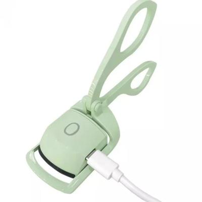 Long Lasting Electric Heated Eyelash Curler USB Rechargeable Curling Tool Green