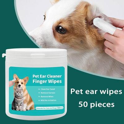 Disposable Pet Ear Cleaner Wipes |Natural Ear Wipes Finger for Dogs & Cats Comfy Finger Design | Clean Ear Wax, Debris & Dirt Gently
