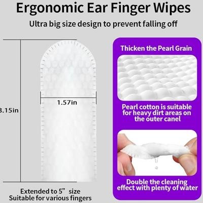 Disposable Pet Ear Cleaner Wipes |Natural Ear Wipes Finger for Dogs & Cats Comfy Finger Design | Clean Ear Wax, Debris & Dirt Gently