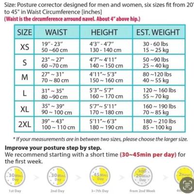 XXL Back Posture Shoulder Corrector Support Brace Belt Therapy Pain Relief Men Women