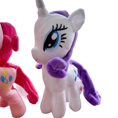 Lot of 4 x My Little Pony Series 9” Stuffed Toys - Apple Jack, FlutterShy, Pinkie Pie & Rarity Unicorn Small stain on Pinkie Pie’s foot.