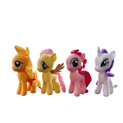Lot of 4 x My Little Pony Series 9” Stuffed Toys - Apple Jack, FlutterShy, Pinkie Pie & Rarity Unicorn