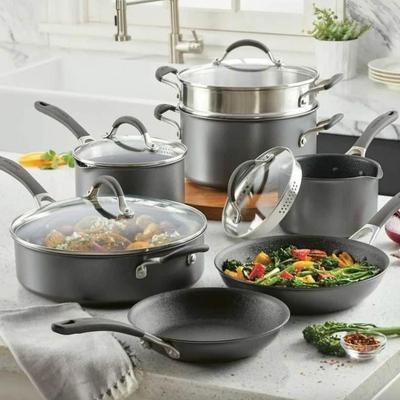 A - Circulon 9-Piece A1 ScratchDefense Nonstick Cookware Set