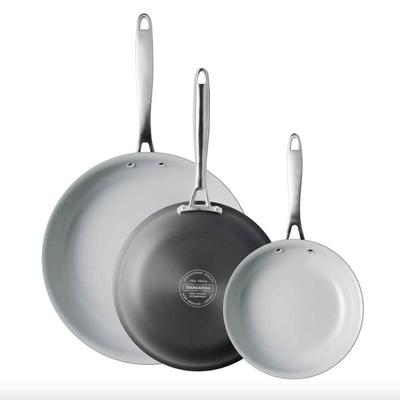D - Tramontina 3-pack Hard Anodized Aluminum Ceramic Nonstick Fry Pan Set