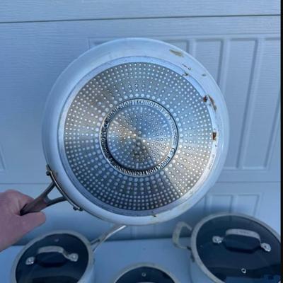 B - T-fal Excellence Ceramic Non-Stick Cookware Set, 10-Piece - White