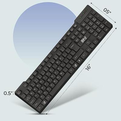 BTO USB Wired Keyboard, 104 Keys with Numeric Pad, Anti Spill and Dust Proof, Slim and Flexible Design, Compatible with Laptop Notebooks,...