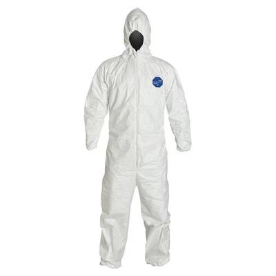Size 3X DuPont™ Tyvek® 400 Disposable Coveralls with Attached Hood and Elastic Wrists/Ankles