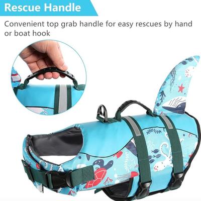 Size Medium Dog Life Jacket Pet Life Safety Vest for Swimming Boating, Dog Shark Life Jackets Dog Lifesavers Swimsuits for Pool, Dog...