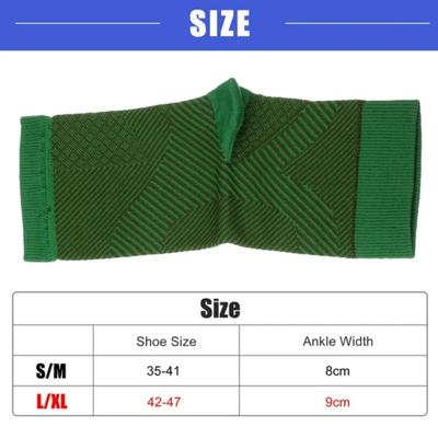 Size L/XL 1 Pair Ankle Compression Sleeve Foot Ankle Brace for Men Women Achilles Tendon Green Brown