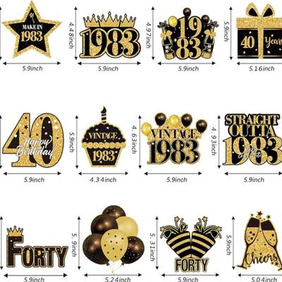 40pcs 40th Birthday Decorations Hanging Swirls,Black Gold 50th Birthday Party Decorations Supplies for Men Women,Vintage 1973 Fifty Years...