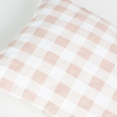 Size Medium The Foggy Dog Plush Dog Bed in Muted Blush Gingham Durable Cotton Machine Washable