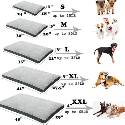 Size Large Dog Beds for Large Dog, Dog Crate Bed with Removable Washable Cover, Anti-Slip Kennel Pad Pet Sleeping Mattress