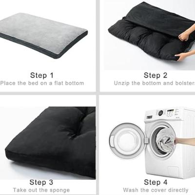 Size Large Dog Beds for Large Dog, Dog Crate Bed with Removable Washable Cover, Anti-Slip Kennel Pad Pet Sleeping Mattress