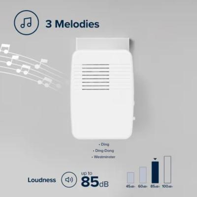 Heath/Zenith White Wireless Plug-In Door Chime Kit with Molded Plastic Cover - SL-7366-04