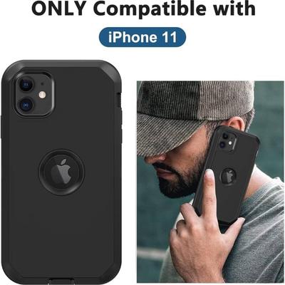 for iPhone 11 Case, with Built in Screen Protector Heavy Duty Drop Protection, Full Body Rugged Shockproof Dust Proof 3- Layer Tough...