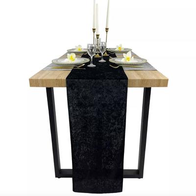 Luxurious Black Crushed Velvet Table Runner Wedding Reception Decoration 12 x 72