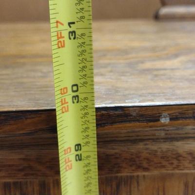 Antique Tiger Oak Dresser with Swiveling Mirror- Approx 34" x 19 1/2" x 29 3/4" Tall